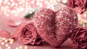 pink heart wallpapers-valentines-day-pink-heart-sparkles-rose-glitter