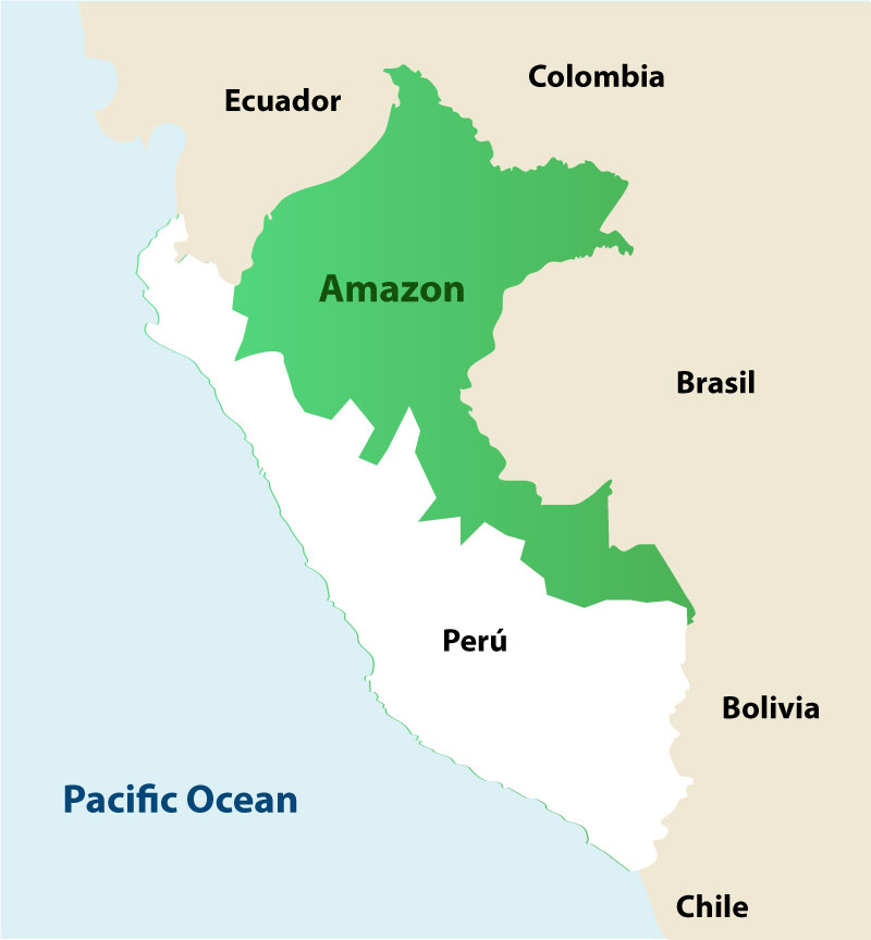 Peruvian amazon map